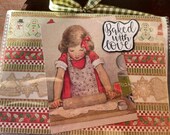 Christmas Recipe Album and Cards, Holiday Baking Recipe Album, Covered Recipe Holder, 4 x 6 Recipe Cards, Christmas Cookie Recipe Book