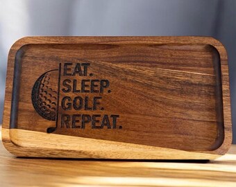Engraved Wood Serving Tray: Golf Theme Valet Tray, Golfer Gift