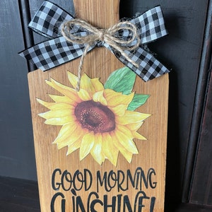 Sunflower Charcuterie Board, Tiered Tray Decor, Small Cutting Board, Sunflower Kitchen, Sunflower Theme, Country, Farmhouse, Wood