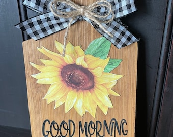 Sunflower Tiered Tray Decor: Decorative Wood Cutting Board