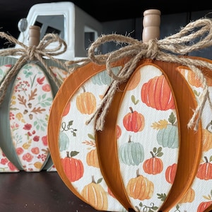 Wooden Pumpkin, Set or Individual, Country Pumpkins, Tiered Tray, Fall Decor, Autumn, Farmhouse, Shelf Setter, Wood Decor, Mantle, Rustic