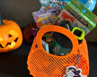 Kids Minecraft Halloween Basket, Filled Boo Basket