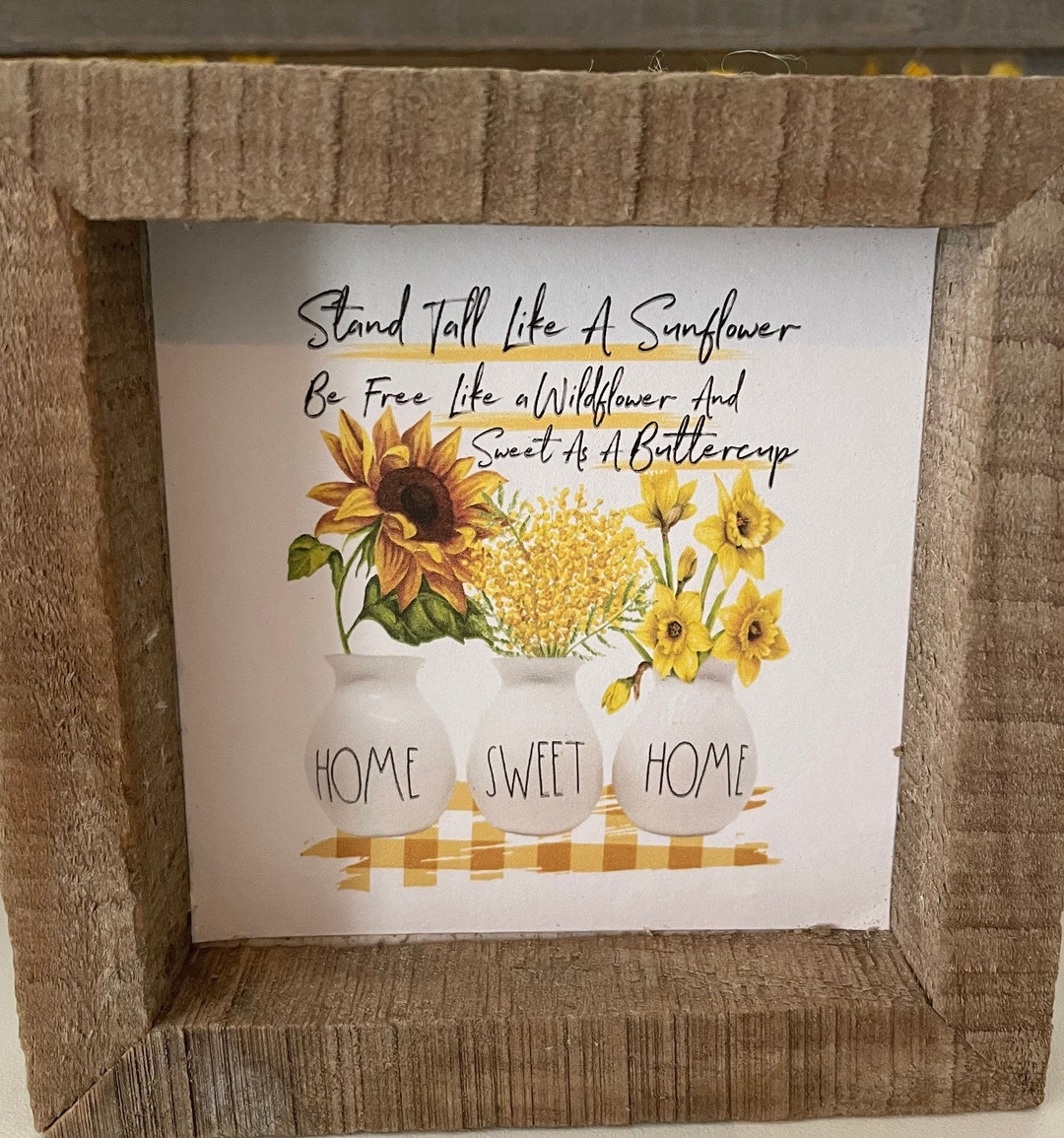 Sunflower Tiered Tray Decor Wood Sign Sunflower Home - Etsy