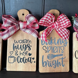 Decorative Christmas Charcuterie Board, Small Cutting Board, Farmhouse, Tiered Tray Decor, Housewarming, Choice of Phrases, Holiday