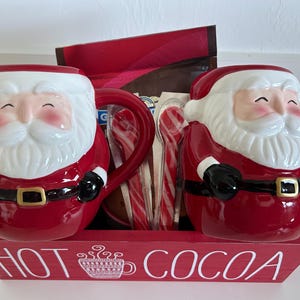 ホットチョコレートギフトバスケット、ギフトセット、ホットココア、サンタバスケット、新築祝いギフト、農家、不動産業者ギフト、カップルギフト、ホステスギフト