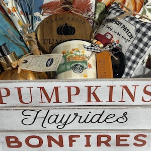 Fall Gift Basket, Truck Basket, Fall Harvest Basket, Housewarming Gift, Hostess Gift, Pumpkin Basket, Kitchen Themed, Harvest, Red Truck