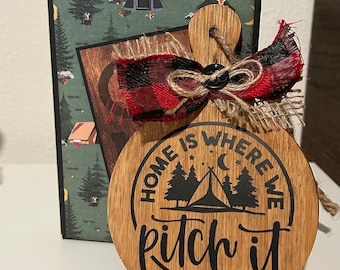 Camping Decor: Mini Wood Charcuterie Board, Cabin Home Decor