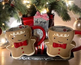 Gingerbread Man Hot Chocolate Gift Basket, Ghirardelli Cocoa Set
