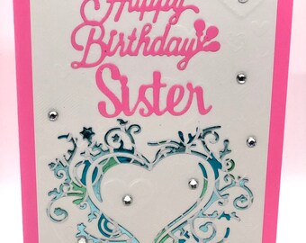 Beautiful Sister Birthday Handmade Card