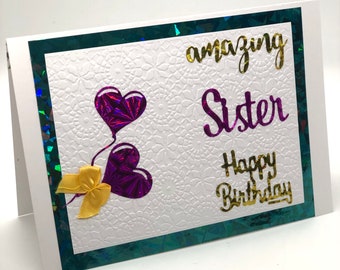 Amazing Sister Birthday Handmade Card