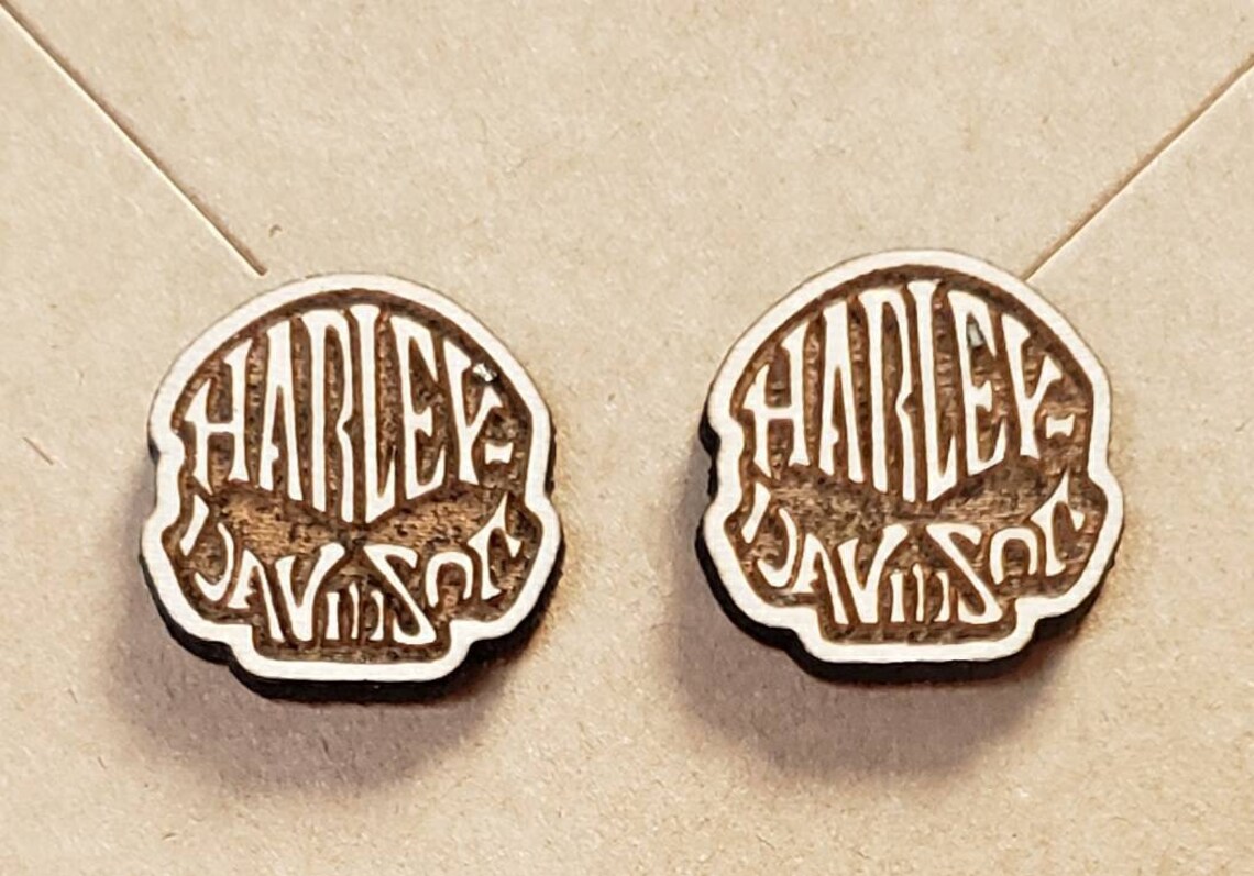 Harley Davidson Face Stud Earrings Etsy