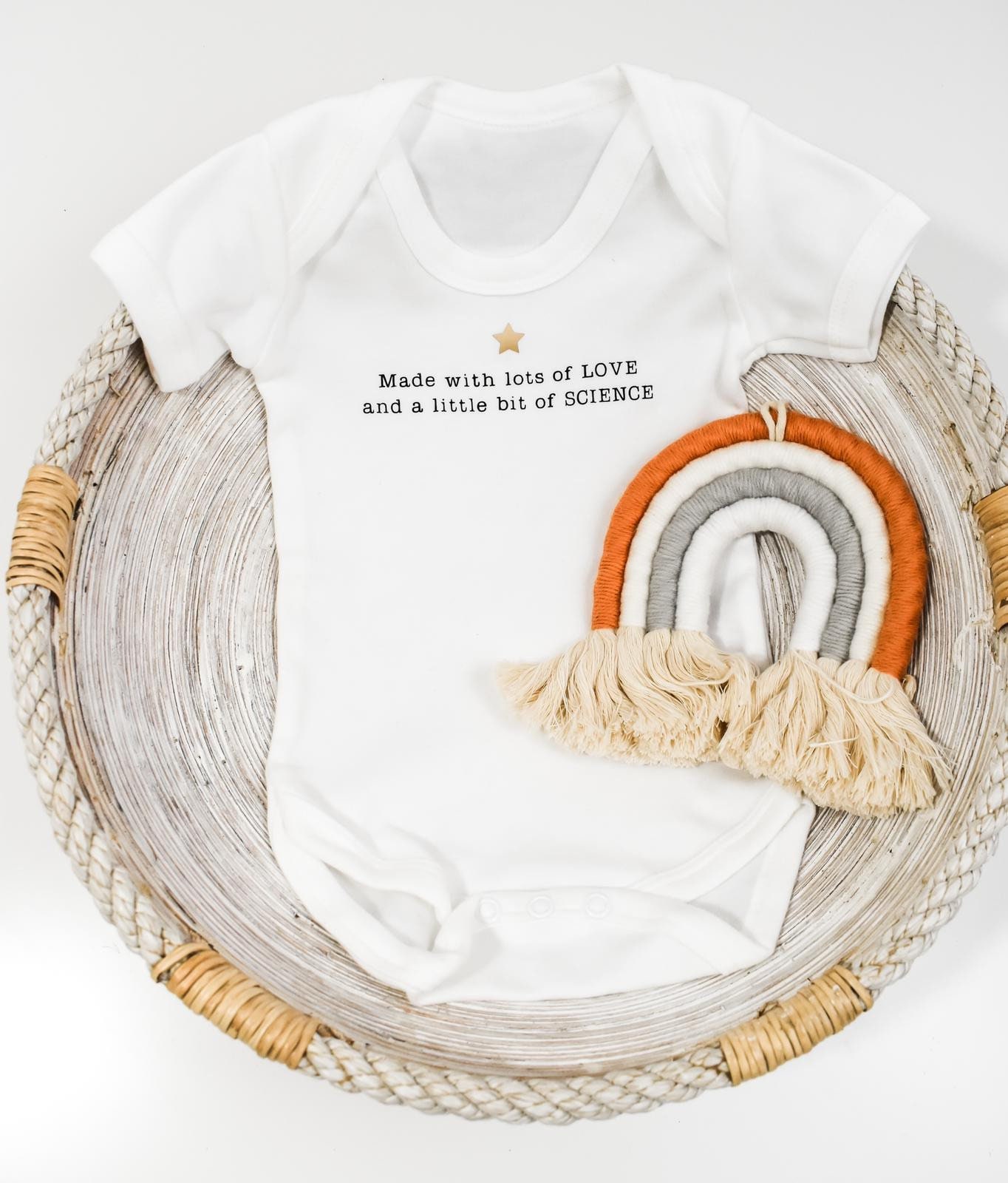 Ivf baby grow onesie made with love and a little bit of science bodys…