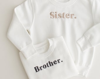 big brother big sister jumper - new sibling pregnancy announcement - sister brother top - baby brother baby sister sweatshirt