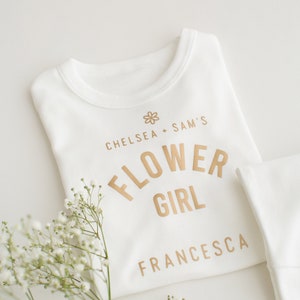 Flower girl pyjamas Lounge set Pjs Top Kids wedding Personalised love baby kids top wedding gift idea image 7