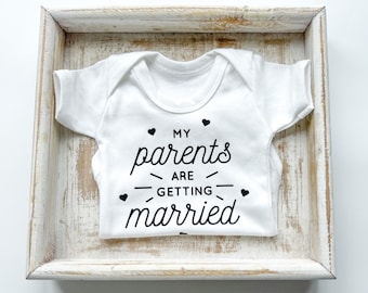 wedding announcement babygrow engagement announce baby grow bodysuit mummy and daddy getting married engaged