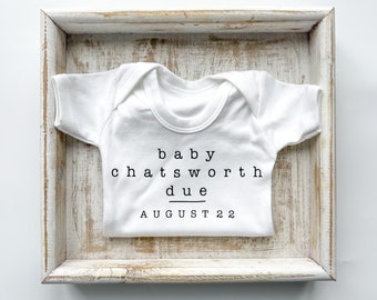 personalised baby announcement babygrow newborn bodysuit pregnancy announce baby grow bodysuit