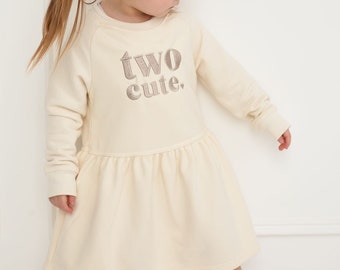 Embroidered Birthday Sweatshirt Dress, Personalized Cotton Blend