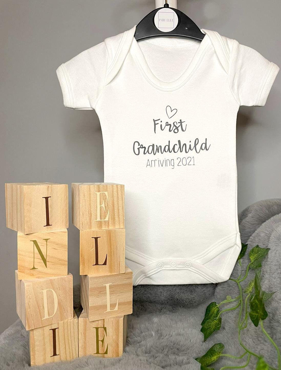 First Grandchild Baby Announcement Baby Grow Onesie Etsy