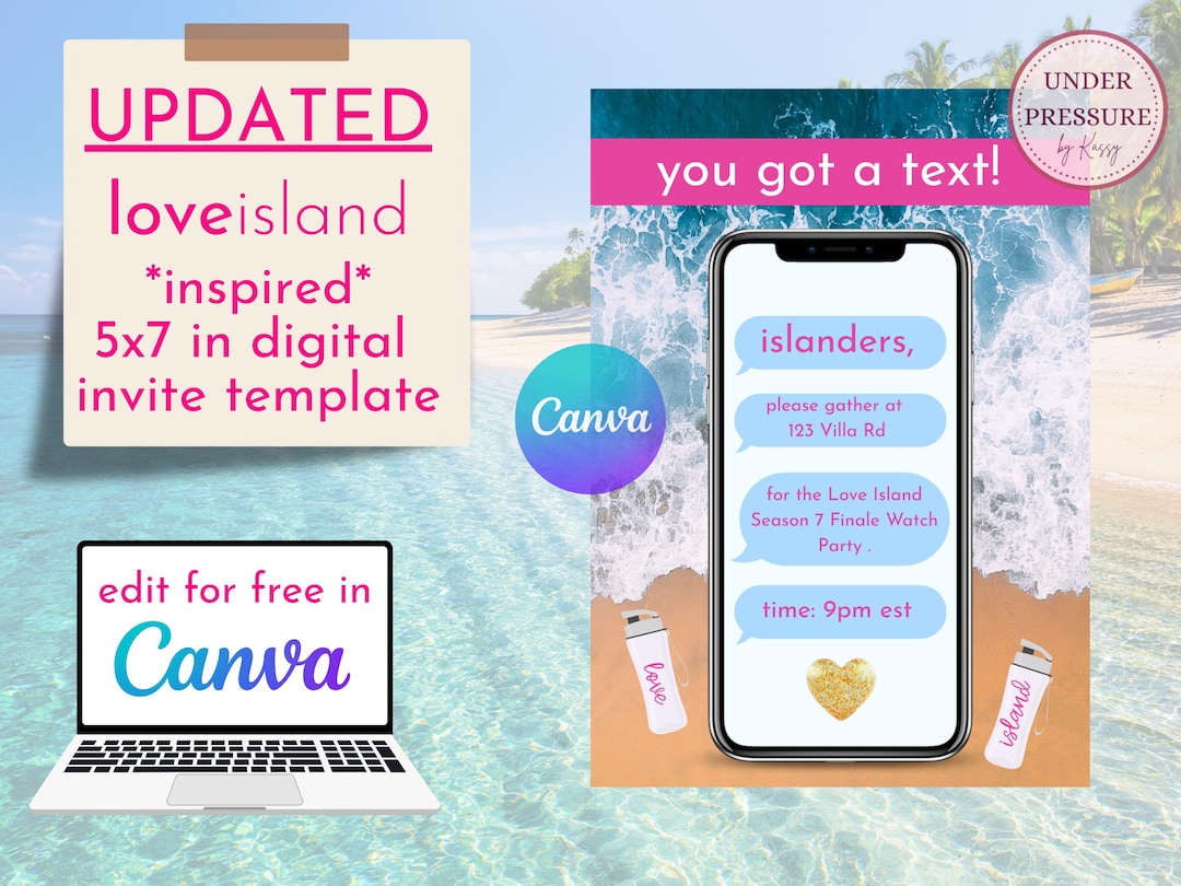 Love Island Inspired Watch Party Invitation: Editable Digital Template 