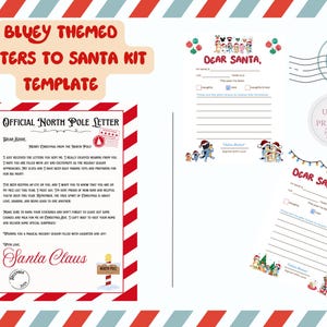 Plantilla de kit de cartas a Papá Noel con temática azul
