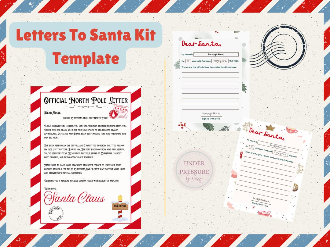 Letters to Santa Kit Bundle Template Etsy