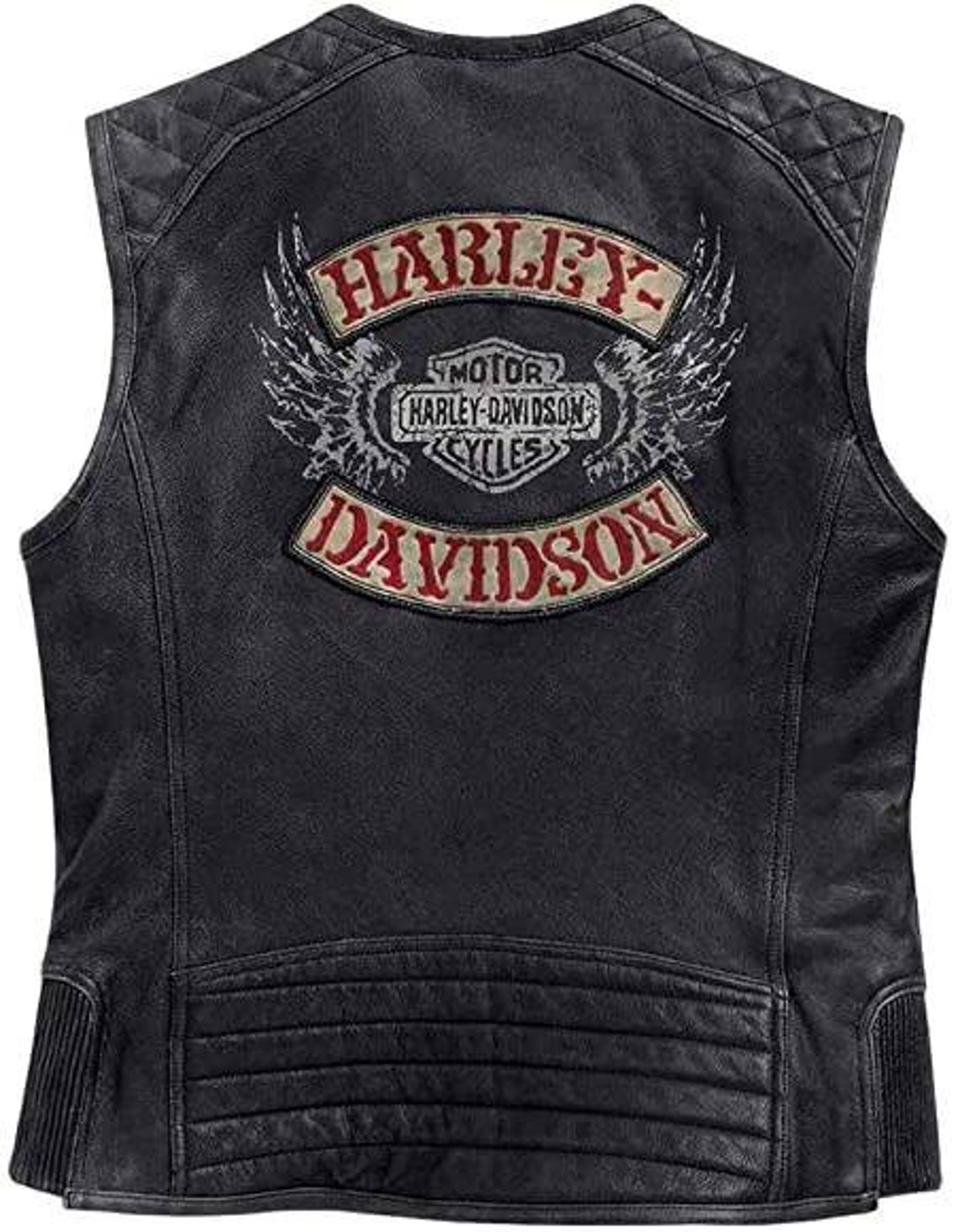 Harley Davidson Men's Passing Link Vest Starts Rugged Cow Etsy