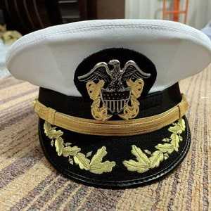 Us Navy Officer Visor Cap, US Navy Commander Captain Rank Cap in All ...