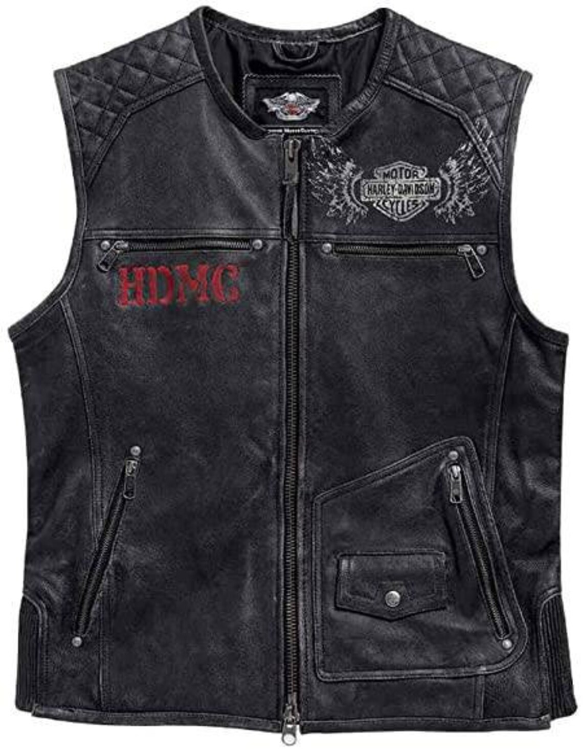Harley Davidson Men's Passing Link Vest Starts Rugged Cow Etsy
