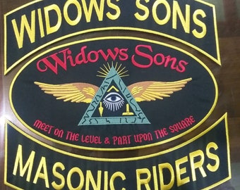 Freemasons  Hiram Abiff Widows Son 4” Embroidered patch Masonic masons biker 