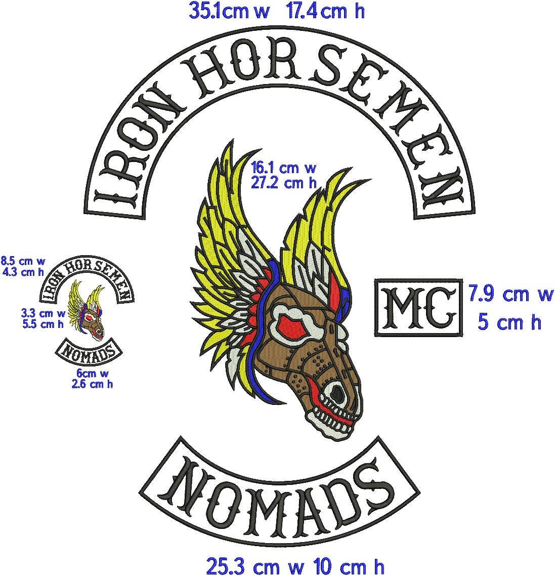 Iron Horsemen Nomad Mc Iron on Embroidered Set Etsy