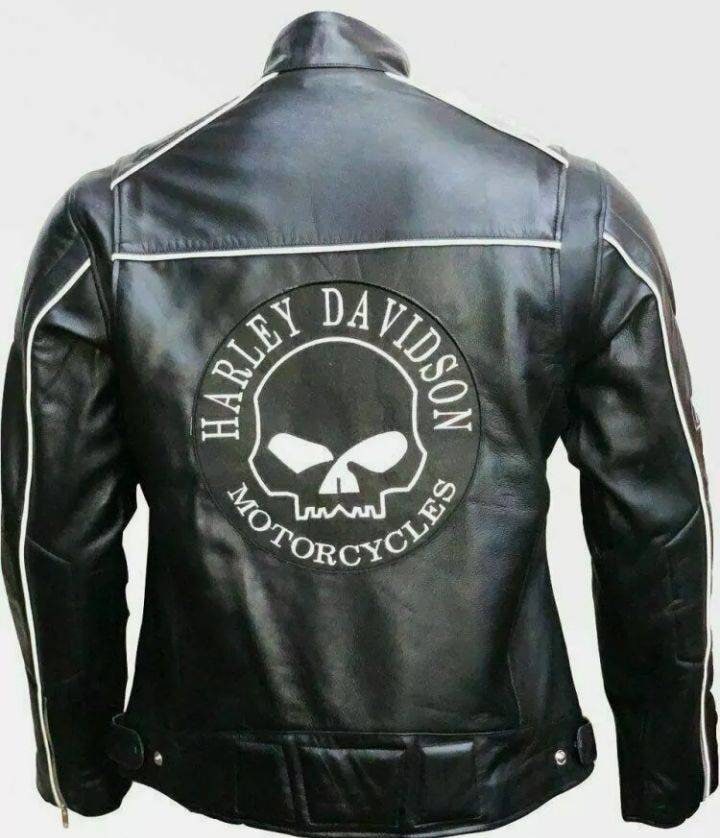 Men s Willie G Skull Black Biker Real Leather Jacket Etsy UK
