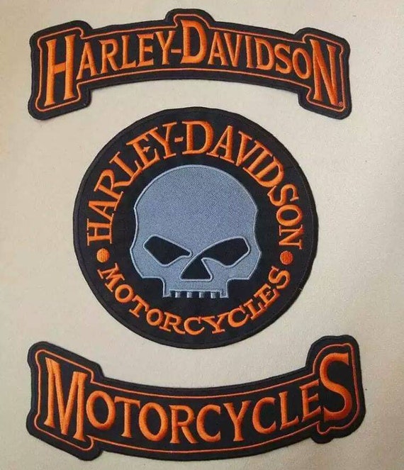 TOPPE PATCHES RICAMATE TERMOADESIVE LOGO PER GIILET GIUBBOTTO HARLEY  DAVIDSON