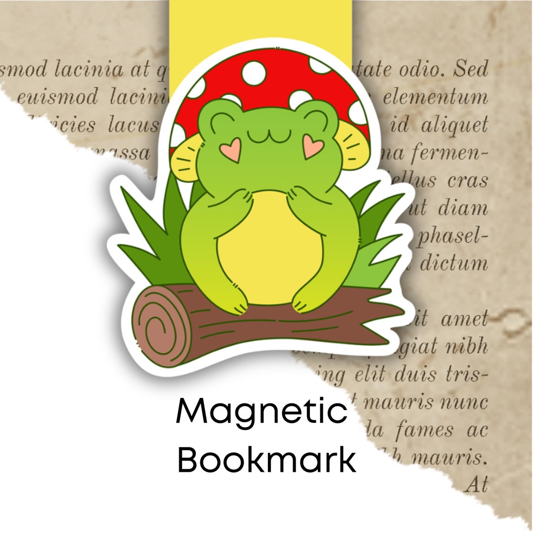 Magnetic Bookmark Cute Frog & Mushroom Book Mark Page - Etsy