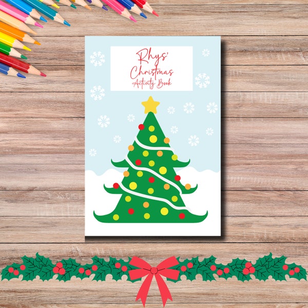 Personalised Christmas Activity Book | Christmas Eve Box | Activity Book | Party Favour | Christmas Activity | Custom Children's Book