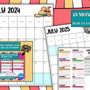 2024-2025 Editable School Year Calendar Printable Template Instant ...