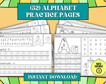 Preschool Printable Letter Tracing Worksheet for Kids Alphabet Practice Letter of the Week Activity for Kindergarten Tracing Worksheets