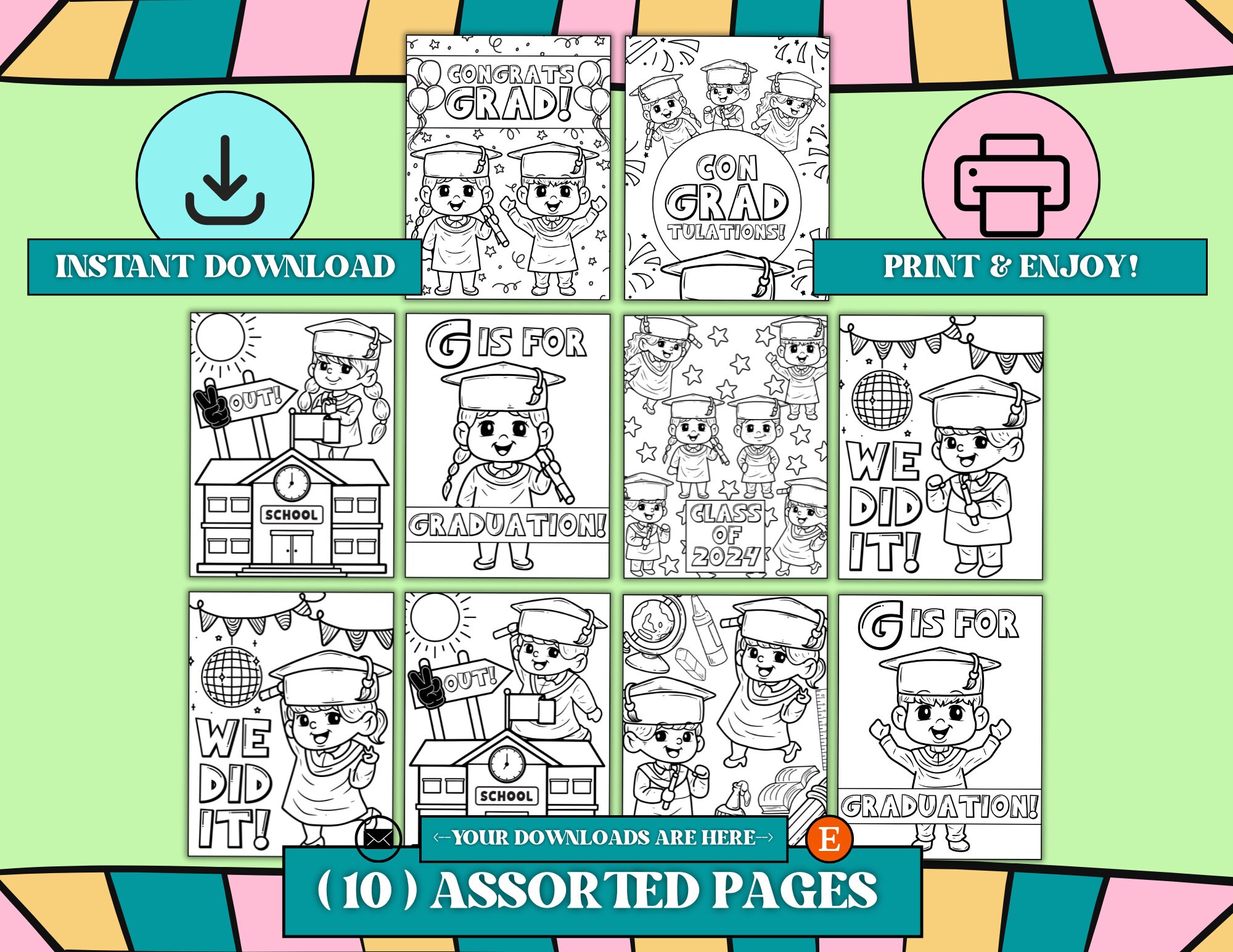 Preschool Graduation Coloring Pages 2024 Kindergarten Graduation