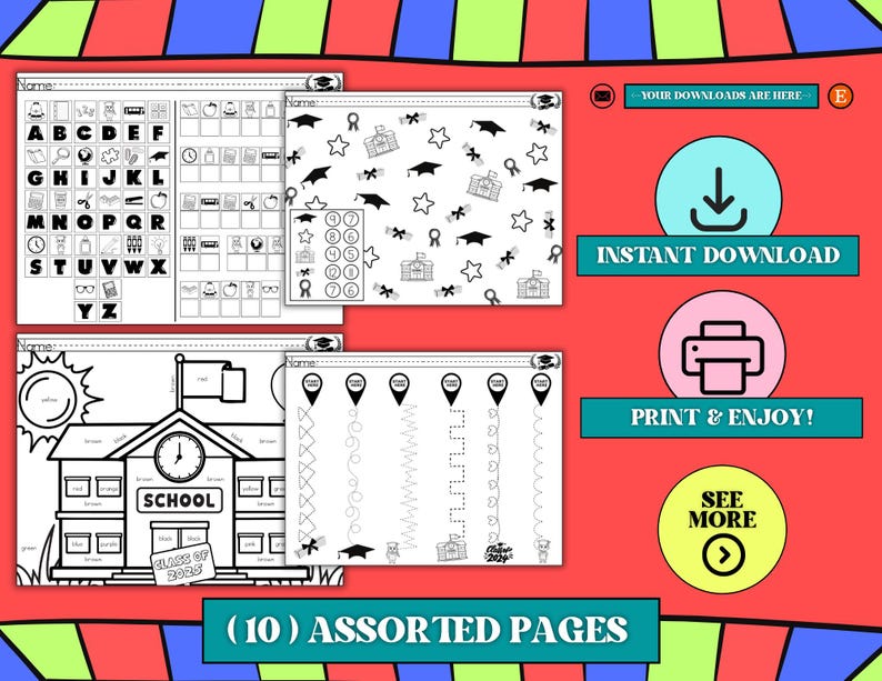 Assorted Worksheets Kindergarten Printable Worksheets for Kids Phonics Activity for ...