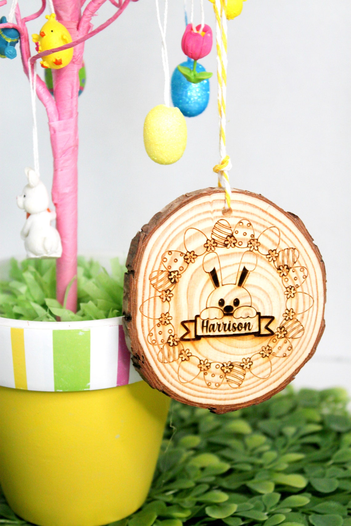 Easter basket/gift tag Laser engraved personalized Etsy