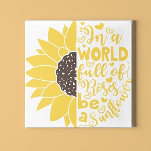 Sunflower Canvas Wall Art: Rustic Farmhouse Floral Decor