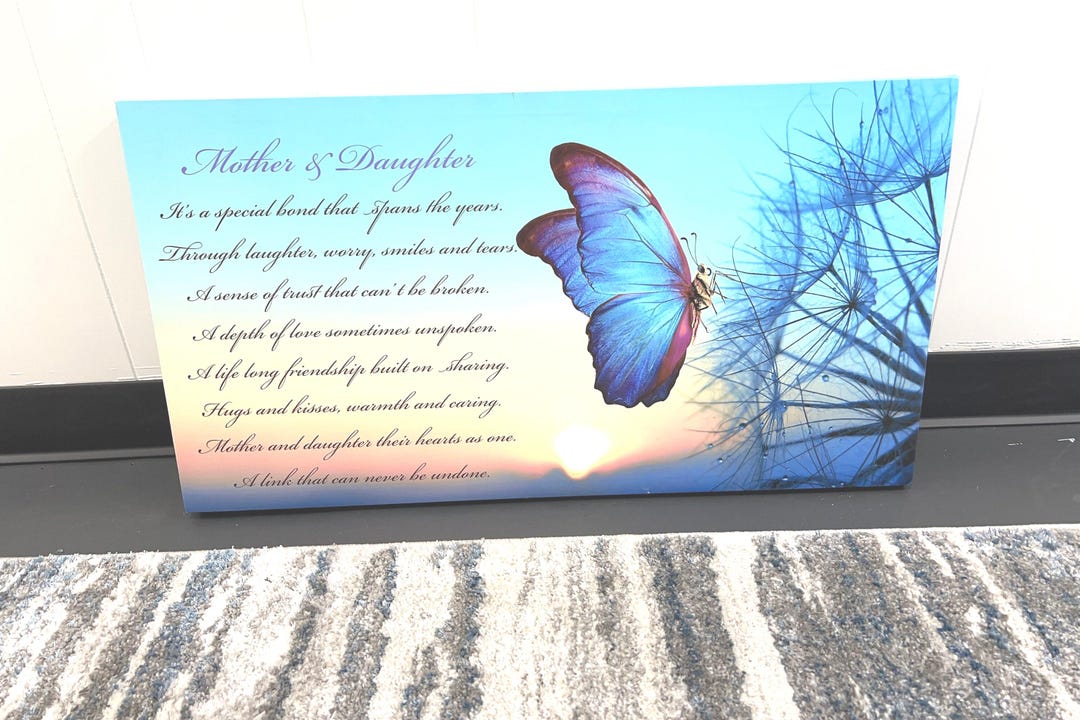 Mother Daughter Canvas Art: Butterfly Sunset Inspirational Quote - Etsy