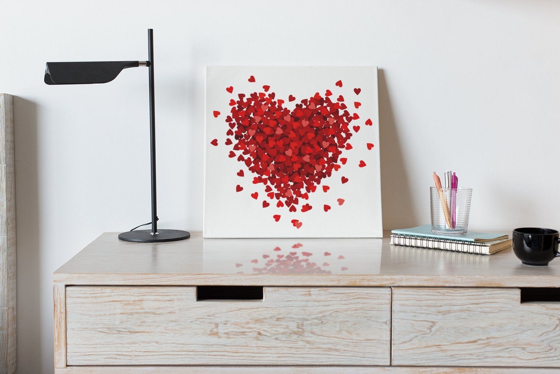 3D heart canvas love canvas valentine gift image 1