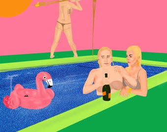 Tiki Torch Pool Party