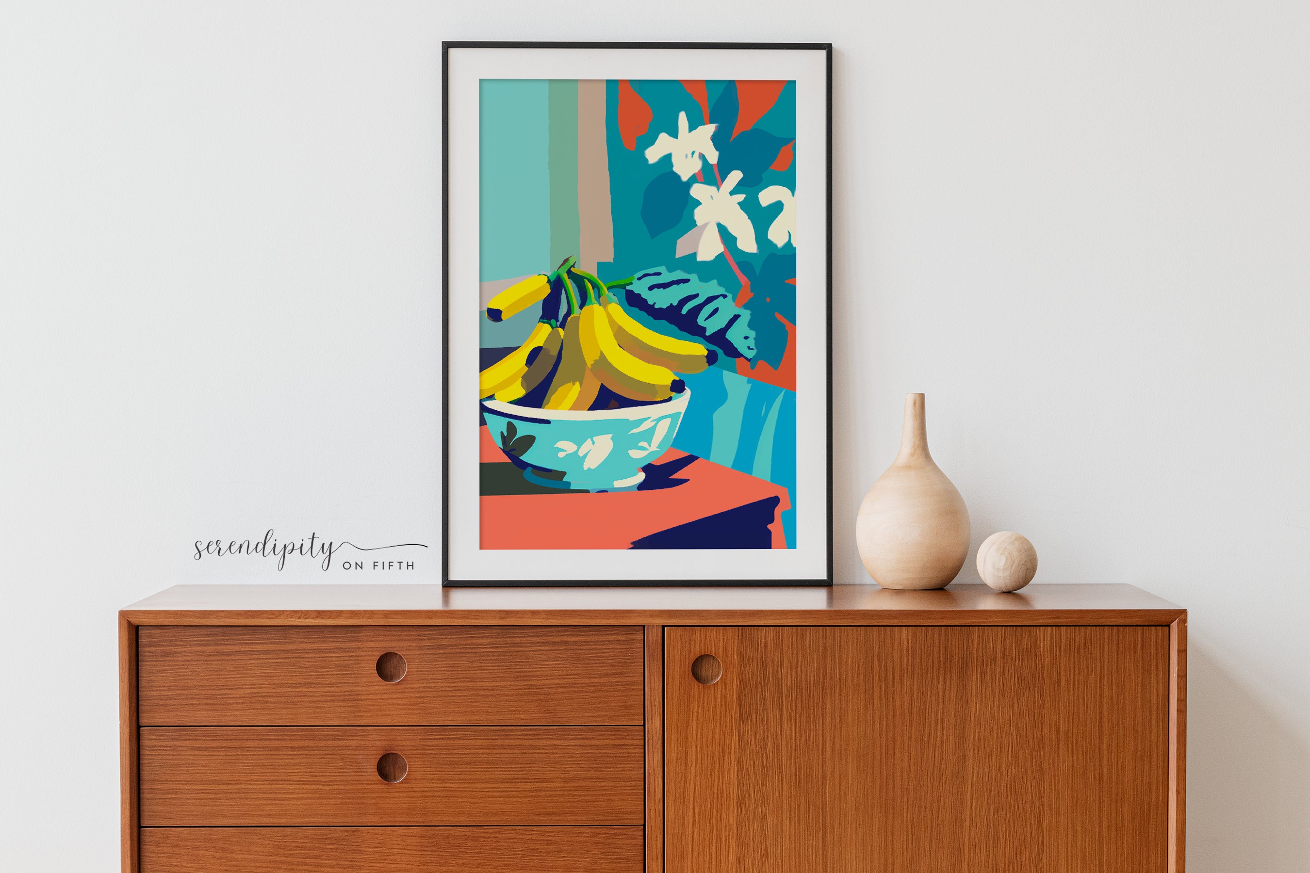 Banana Wall Art Minimalist Art Retro Modern Wall Art Food Still Life ...