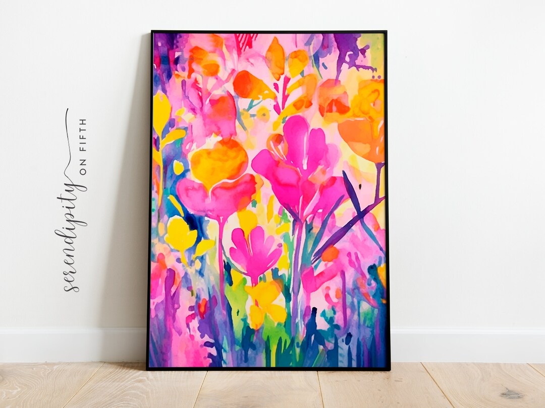 Spring Flower Watercolor Art Digital Download Floral Watercolor Wall