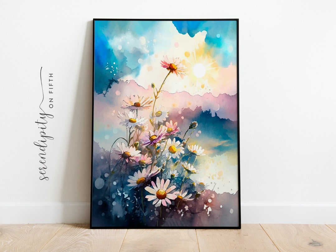 Floral Watercolor Wall Art Watercolor Wall Art Wildflower Wall Art
