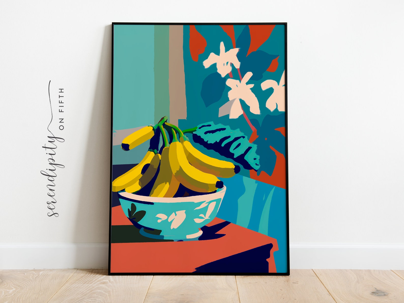 Banana Wall Art Minimalist Art Retro Modern Wall Art Food Still Life ...