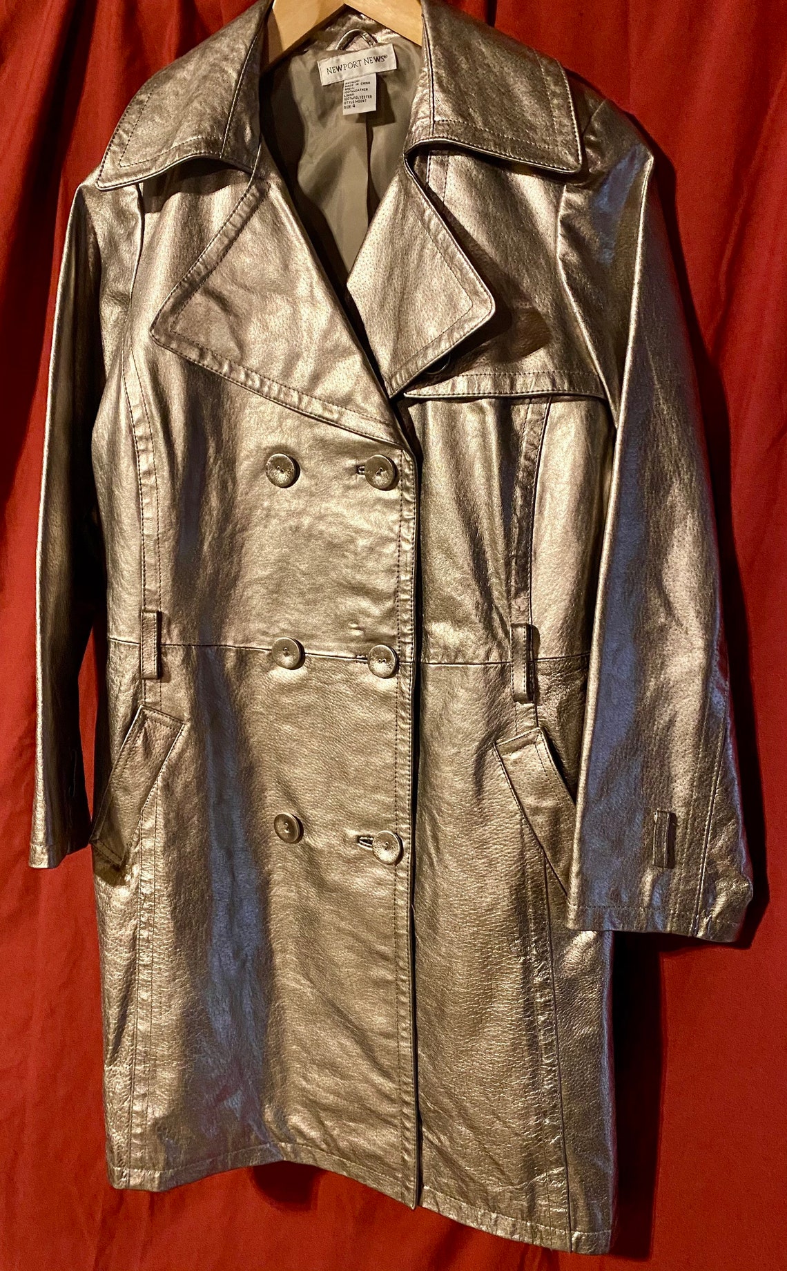 Vintage 1990s NEWPORT NEWS leather coat | Etsy