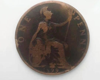 Old British copper one pence coins.coins are gifts for mother's day and father's day.also a gift for,friends.classmates,teachers and elders