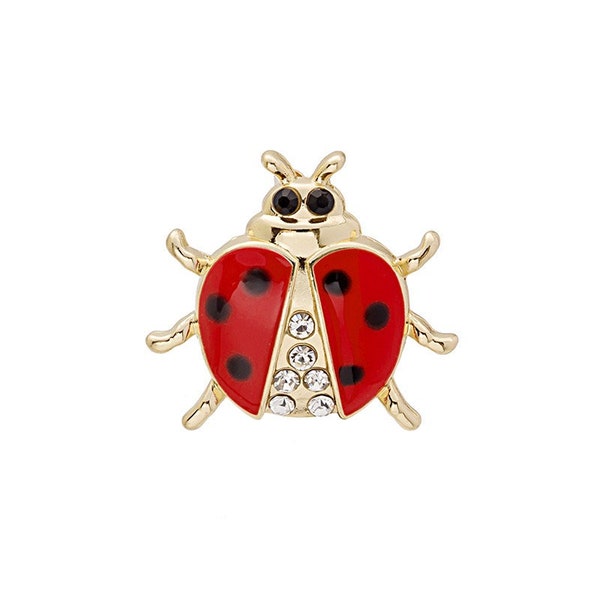 ladybird brooch suit coat broach. DIY wedding bouquet embellishment brooch. small ladybird broach.
